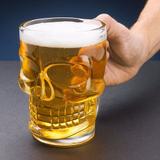 Caneca Chopp Cerveja Vidro Caveira Rock 510ML - Lyor