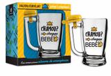 Caneca Chopp Vidro Sino Campainha Personalizado Vidro 340ml - Brasfoot