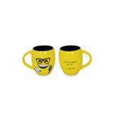 Caneca côncava de cerâmica mondoceram diverticon profissões jornalismo 300ml-amarelo - Mondoceram gourmet