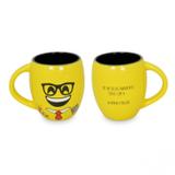 Caneca Côncava Diverticon Administração 300ml Mondoceram 9,5cmx8,6cmx11,8cm Amarelo
