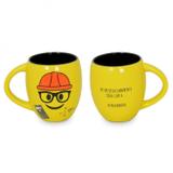 Caneca Côncava Diverticon Engenharia 300ml Mondoceram 9,5cmx8,6cmx11,8cm Amarelo