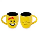 Caneca Côncava Diverticon Mãe Bela 300ml Mondoceram 9,5cmx8,6cmx11,8cm Amarelo