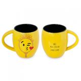 Caneca Côncava Diverticon Mãe Espelho 300ml Mondoceram 9,5cmx8,6cmx11,8cm Amarelo