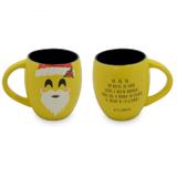 Caneca Côncava Diverticon Papai Noel 300ml Mondoceram 9,5cmx8,6cmx11,8cm Amarelo