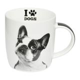 Caneca Copo Porcelana Pet I Love Dogs Buldogue 320ml Cachorro - Dmbrasil