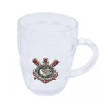 Caneca Corinthians Brasão De Metal 400ml Vidro - Drina