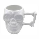 Caneca Criativa Porcelana Caveira Mexicana Branca 500 ml - Taimes