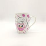 Caneca de Cerâmica Coruja Rosa 330ml - Art house
