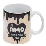 Caneca de Cerâmica - Te Amo Mais que Chocolate - Vikos