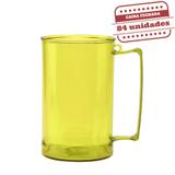 Caneca de Chopp Acrílica Durável Amarelo Gema 500ml 84 unidades Bezavel - Festabox