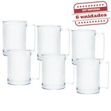 Caneca de Chopp Acrílica Durável Cristal 300ml 6 unidades Bezavel - Festabox