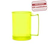 Caneca de Chopp Acrílica Durável Verde Neon 300ml 120 unidades Bezavel - Festabox