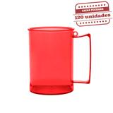 Caneca de Chopp Acrílica Durável Vermelho 300ml 120 unidades Bezavel - Festabox