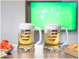 Caneca de Chopp/Cerveja de Vidro 280ml Globimport - Flamengo Maxim Logo Ouro 2 Peças