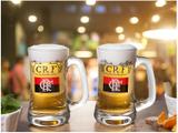 Caneca de Chopp/Cerveja de Vidro 355ml Globimport - Flamengo Scandinávia CRF 2 Peças