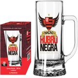 Caneca de Chopp Flamengo Nação Rubro Negra Vidro 500ml - Globimport