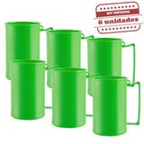 Caneca de Chopp Verde Neon Leitosa 500ml 6 unidades Bezavel - Festabox