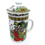 Caneca de Porcelana c/ Infusor Decorado Gueixa 2 - Impor