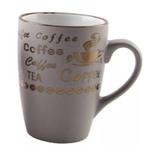 Caneca de Porcelana Cinza Vintage Letters Bon Gourmet - Rojemac