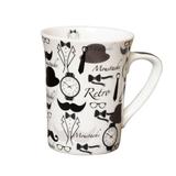 Caneca de Porcelana Fina Retro 330ml Class Home