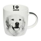 Caneca de Porcelana I Love Dogs Golden Retriever - Dm brasil