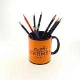 Caneca Decorativa Polímero Hermes Paris Cor Laraja 10x8x8cm - Maisaz