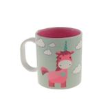 Caneca Decorativa Polímero Unicórnio Nuvem Cor Verde 10x8x8 - Maisaz