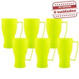 Caneca Durável Maracanã 600ml Amarelo Neon Leitosa 6 unidades Bezavel - Festabox