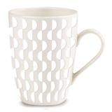 Caneca em cerâmica branca 320ml smartech curvas - Sem-marca