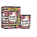 Caneca em Porcelana 280ml - Amiga Incrível - Brasfoot