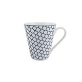 Caneca em porcelana Casambiente Agatha Rendas 330ml azul