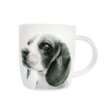 Caneca em porcelana I Love Dogs Beagle C 320ml branca - Dm brasil