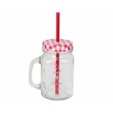 Caneca em vidro 500ml vermelha 15647 - Batiki