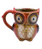 Caneca Enfeite Porcelana Coruja Vermelho 310ml - Produtos infinity presentes