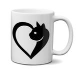 Caneca Gato em forma de Coração - Custom21