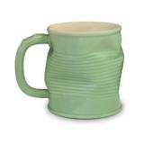 Caneca Lata Amassada 320ml Mondoceram Gourmet 9,5cmx9cmx12,5cm Pistache