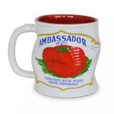 Caneca Lata Amassada Ambassador 320ml Mondoceram 9,5cmx9cmx12,5cm Vermelho