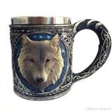 Caneca Medieval em Aço e Resina - Lobo - Loja tip