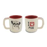 Caneca pet de cerâmica mondoceram pet pug 350ml-creme - Mondoceram gourmet