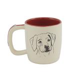 Caneca Pet Labrador 350Ml Cerâmica Creme E Vermelho Mondoceram