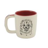 Caneca Pet Lulu 350Ml Cerâmica Creme E Vermelho Mondoceram