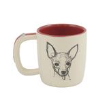 Caneca Pet Pincher 350Ml Cerâmica Creme E Vermelho Mondoceram