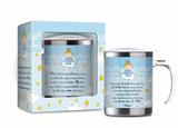 Caneca plástica inox temas new - pai nosso azul - Brasfoot