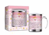 Caneca plástica inox temas new - pai nosso rosa - Brasfoot