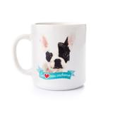 Caneca Porcelana Bulldog Frances Eu Amo Meu Cachorro 270ml - Patudos