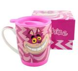Caneca Porcelana c/Tampa 350ml Gato Chesire - Alice - Zona criativa