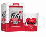 Caneca porcelana premium - amor - sou mais feliz ao seu lado - Brasfoot
