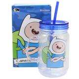 Caneca Pote Com Canudo Hora De Aventura Finn 10020947 - Zona criativa
