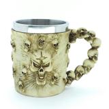Caneca Resina e Metal Caveira Língua - Apeximp