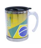 Caneca Térmica Amarela 450ml - Brasil - Minas presentes